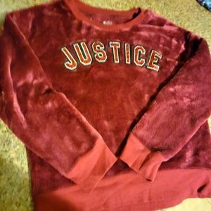 Justice velour sweatshirt size 12